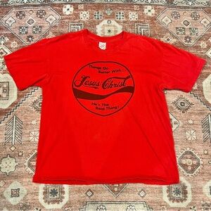 Vintage 80s Jesus Christ Coca Cola Parody Tee Shirt